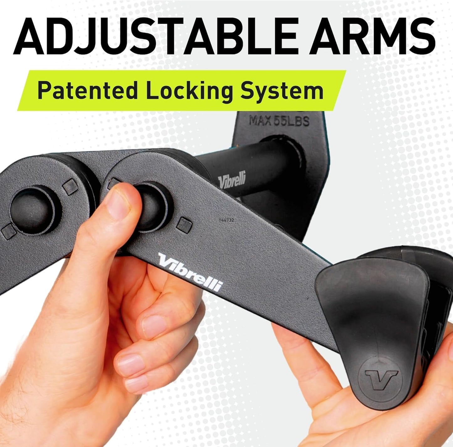 Vibrelli Bike Wall Mount - Horizontal Storage Rack for Hanging Bicycles in Home or Garage - Adjustable Bike Hanger, Holder - Wall Bike Rack Hooks for Bicycles - Mountain, Road, Hybrid