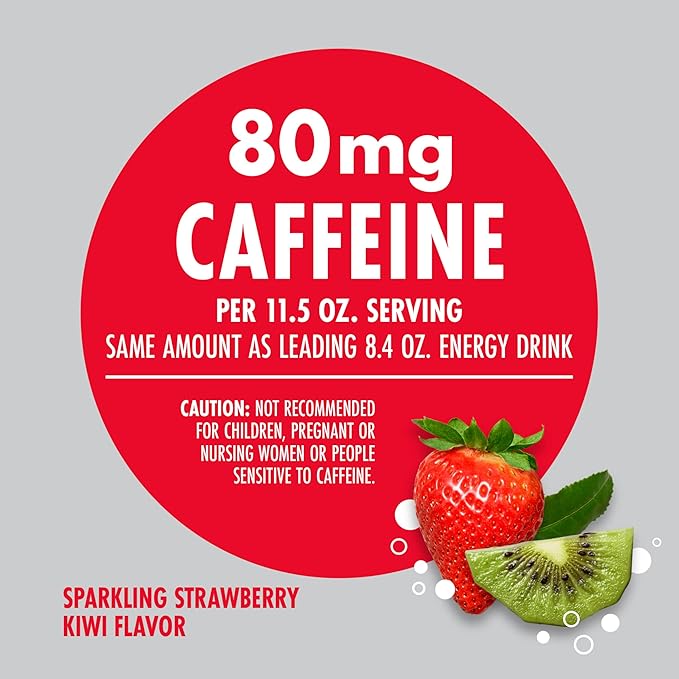 V8 +SPARKLING ENERGY Strawberry Kiwi Energy Drink, Made With Real Vegetable And Fruit Juices, 11.5 FL OZ Can (Pack Of 12)