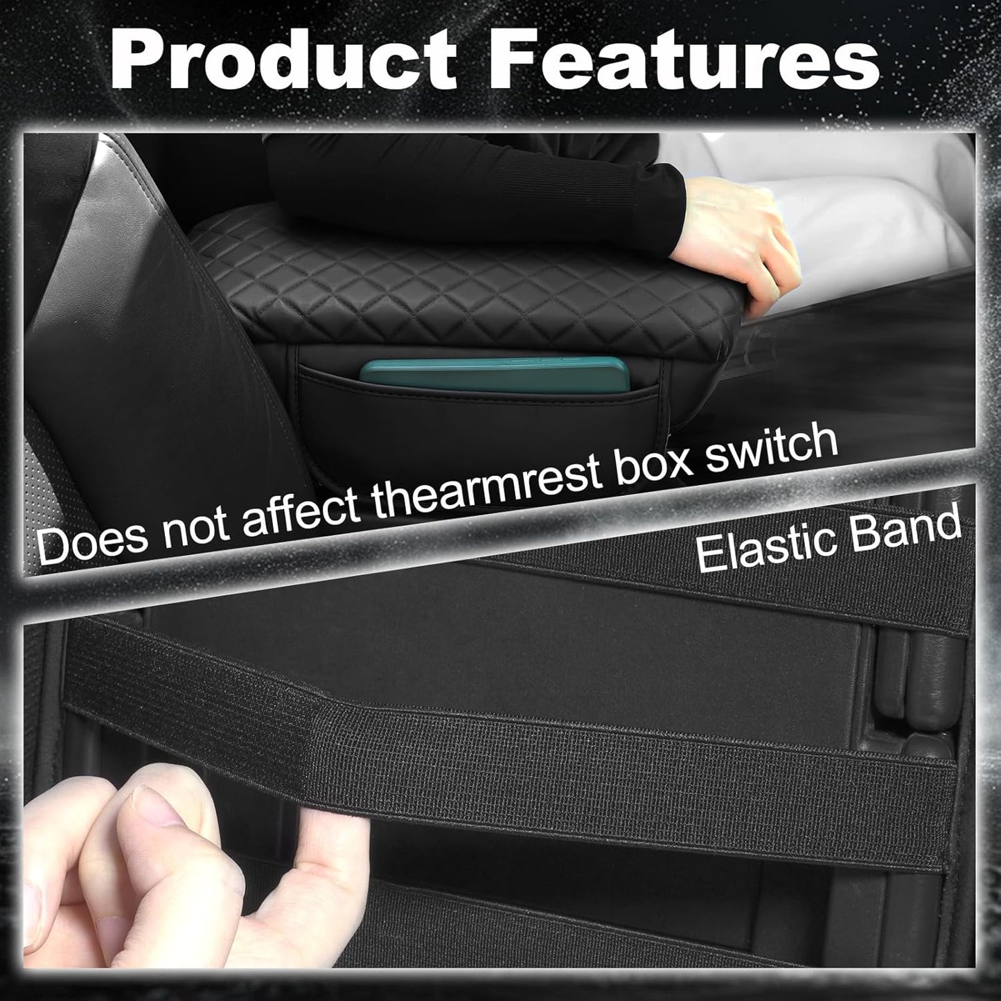 Center Console Cover for Hyundai Sonata 2015 2016 2017 2018 2019 Armrest Console Pad Lid Cover Sonata Accessories (Sonata 2015-19 pad)