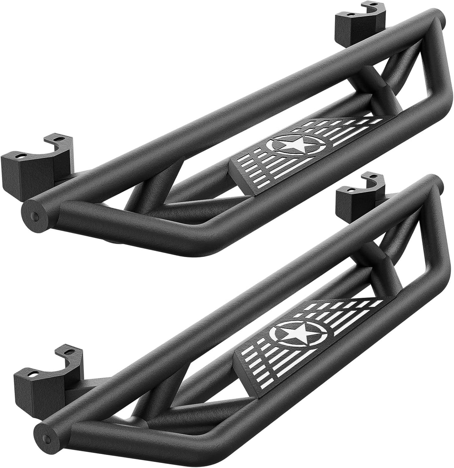 for Jeep JK Running Boards Drop Side Steps Compatible with 2007-2018 Jeep Wrangler JK 2 Doors, Heavy-Duty Steel Nerf Bars Step Plates Rock Sliders Rails (Off-Road, Black)