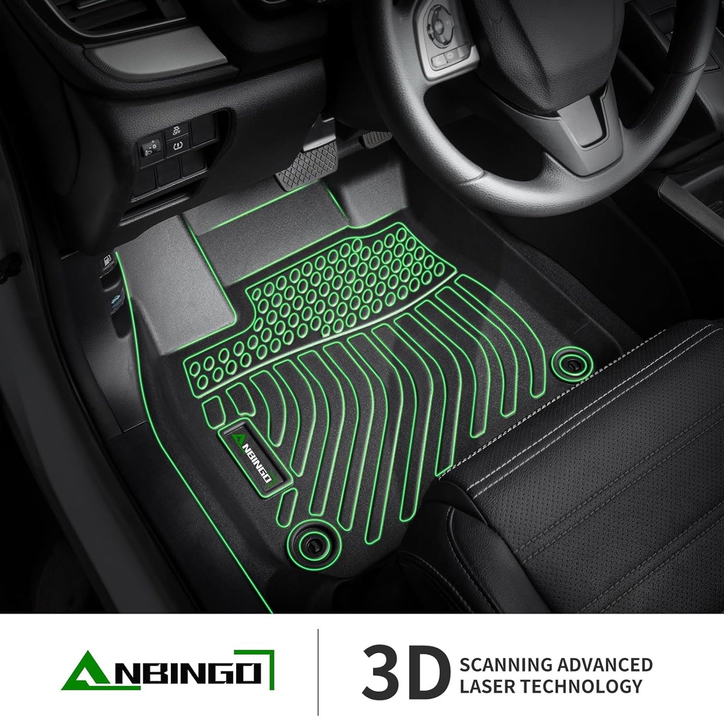 ANBINGO® Floor Mats & Cargo Liner Set for Jetta 2019-2025 Waterproof Car Mats Guard Liners Front & Rear Rows Jetta Full Set-Black