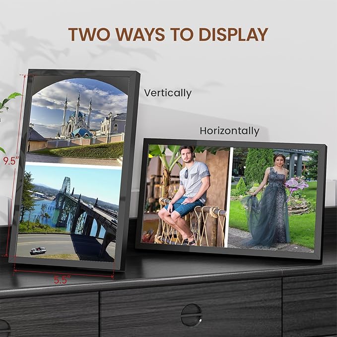Heimlove 6x10 Metal Picture Frame,Black Aluminum Photo Frames-Real Tempered Glass,Tabletop Display,Mounting Horizontally or Vertically Decor for Wall-3 Pack