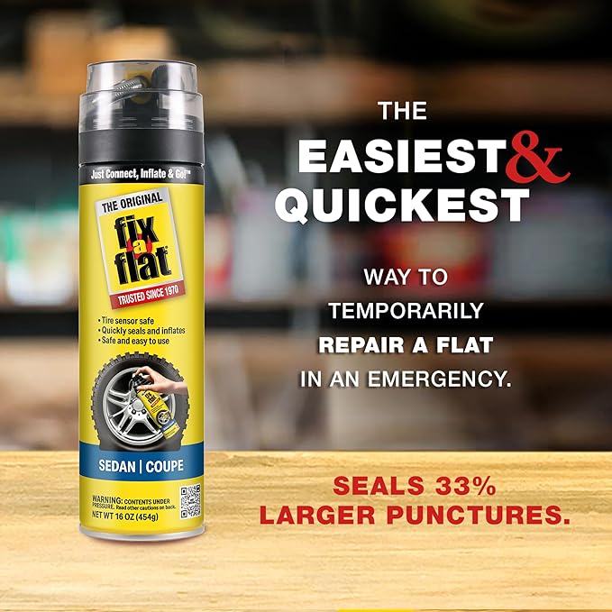 Fix-A-Flat S60430-6PK Aerosol Emergency Flat Tire Repair and Inflator, for Large Tires, Eco-Friendly Formula, Universal Fit for All Cars and Small Trucks/SUVs, 20 oz. (Pack of 6)