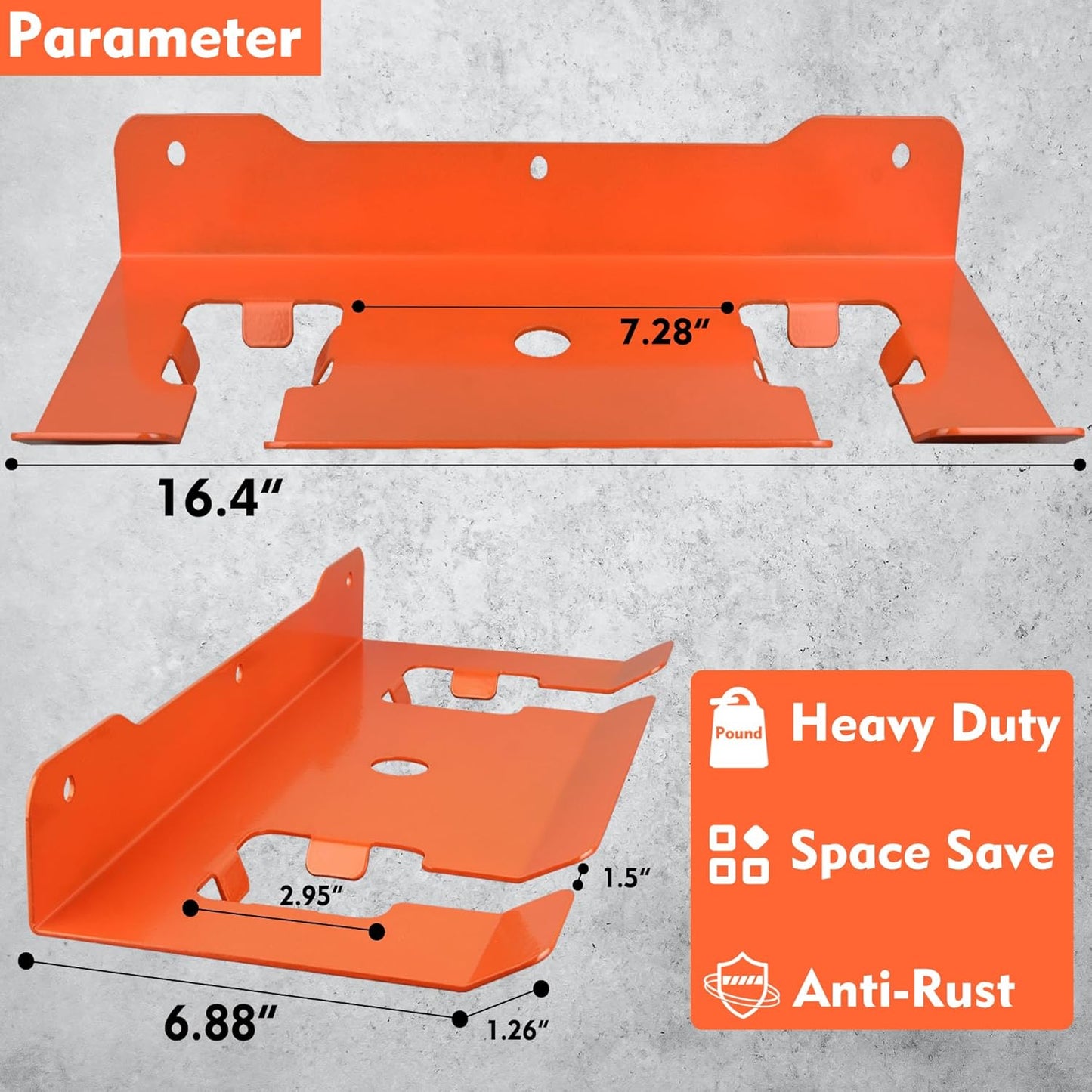 MUTUACTOR Weed Eater Hanger Heavy Duty,2 Slots Large Opening Garage Organizer WeedEater Hanger Wall Mount,Space-Saving Garden Power Tool Organizer for Holding Heavy Tools in Shed,Yard or Garden