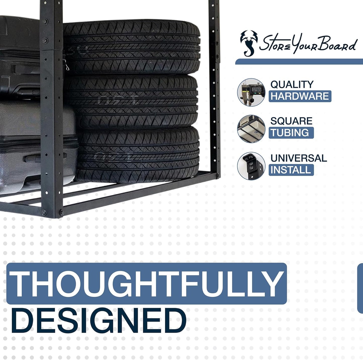 StoreYourBoard 3 x 8 ft Garage Storage Rack, Ceiling Shelf Overhead Organization, Heavy Duty Steel Platform Holds 700 lbs, 96 in. x 32 in. x 40 in.