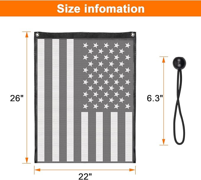 UTV ATV Mesh Trash Bag,Universal UTV Trash Storage Sack Compatible With Polaris RZR,Can-Am,CFmoto,Teryx,Kawasaki,Golf Cart,Arctic Cat (American Flag)