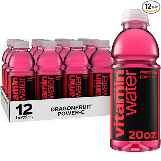 vitaminwater Power-C Dragonfruit Nutrient Enhanced Flavored Water Beverage, 20 fl oz Bottles, 12 Pack