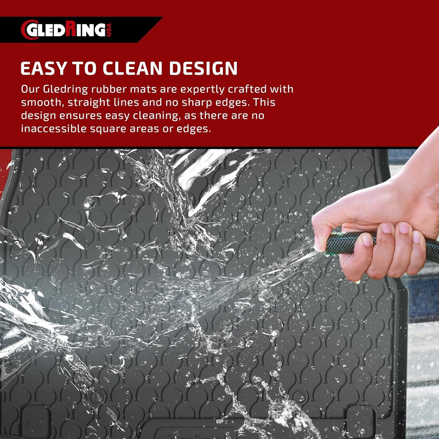 Gledring USA Custom Fit All-Weather Rubber Floor Mats Intended for Toyota Tundra Regular Cab 2012-2021, No Trimming Required, Tailored Custom Fit, Protects from Rain, Mud, & Snow