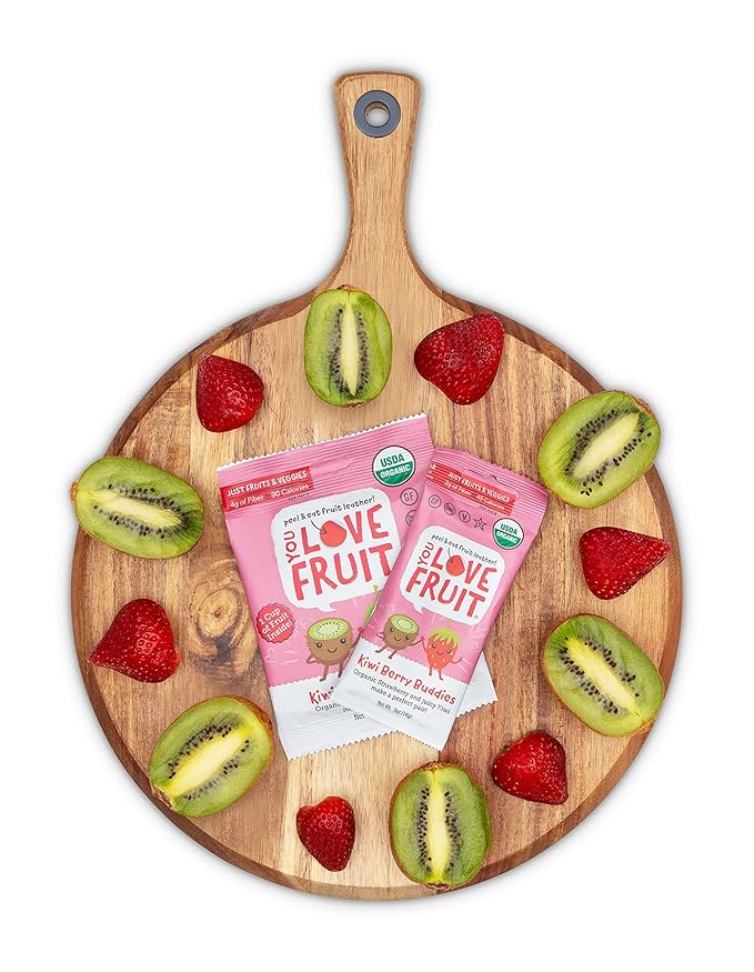 YOU LOVE FRUIT - KIWI BERRY All Natural Fruit Snacks, Healthy Snack Pack, Real Fruit! Gluten Free, Non GMO, Vegan, Low Carb, Low Fat, Kosher, Variety Pack, Great For Adding To Gift Box, 1.0 oz (Pack of 12)