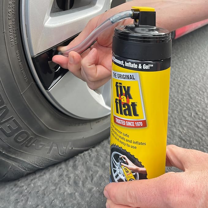 Fix-A-Flat S60420-6PK Aerosol Emergency Flat Tire Repair and Inflator, for Standard Tires, Eco-Friendly Formula, Universal Fit for All Cars, 16 oz. (Pack of 6)
