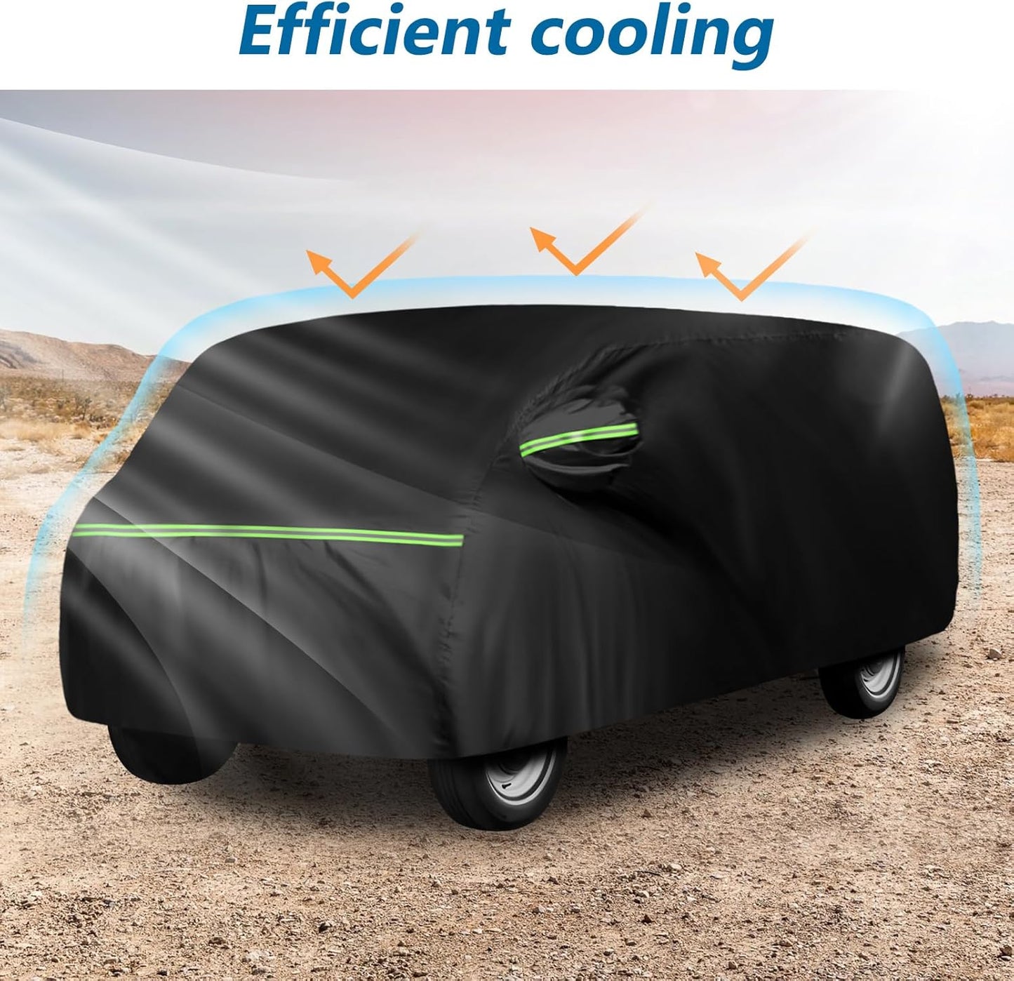 Waterproof Car Covers for 1961-1974 Falcon Club Wagon E-100,Econoline E-100 Van,420D Oxford Cloth Sun Heat Protection Outdoor Full Covers with Driver Side Zipper Windproof Heavy Duty All Weather