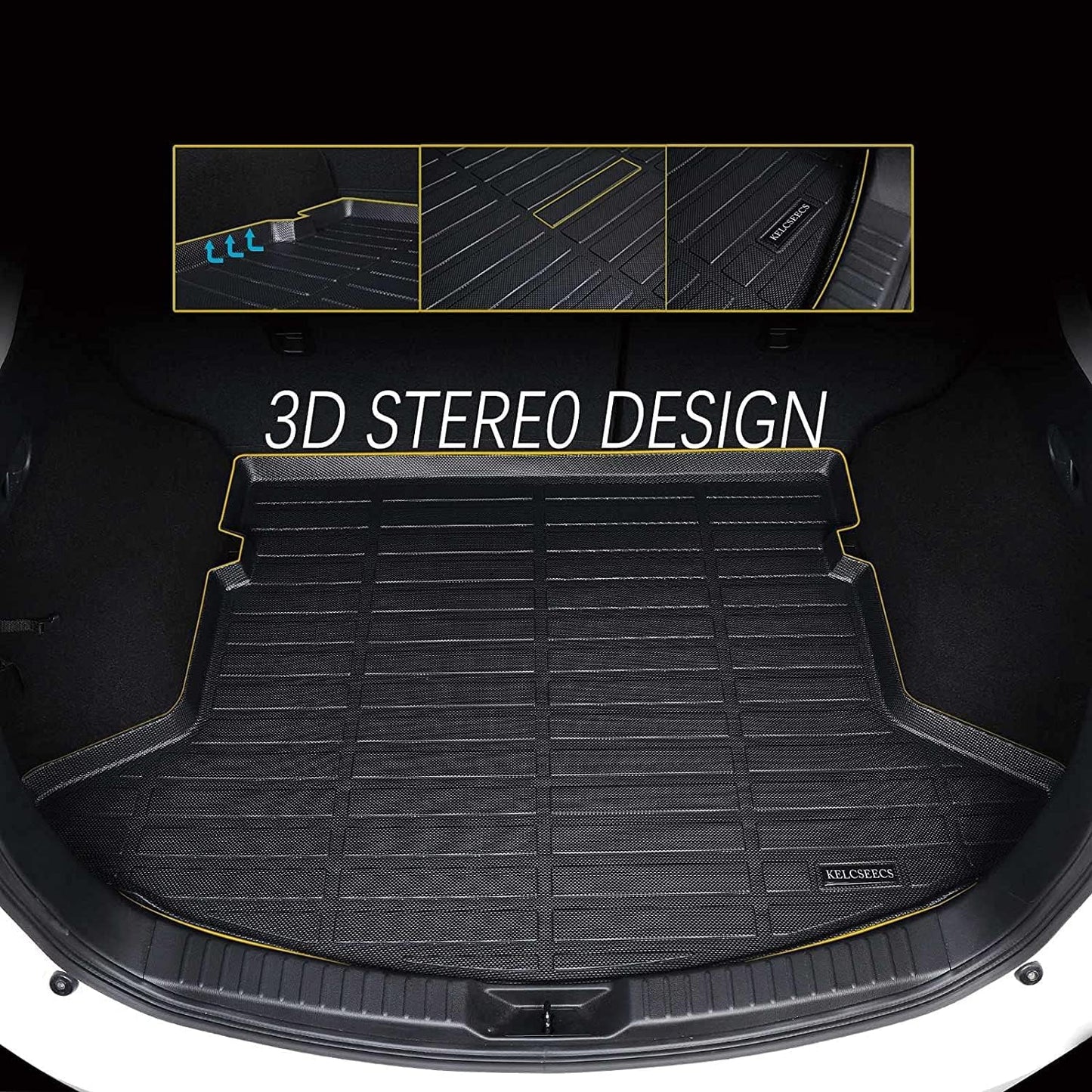 KELCSEECS Floor Mats & Cargo Liner for 2012 2013 2014 2015 2016 2017 Chevrolet Chevy Equinox & GMC Terrain/Terrain Denali All Weather Car Mats Cargo Mat Floor Liners Trunk Mat Trunk Liner Accessories