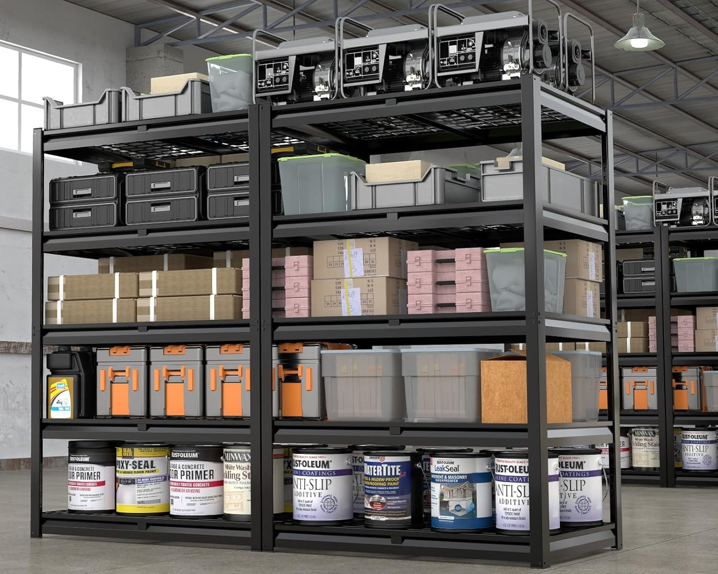 PrimeZone Heavy Duty Garage Shelving 5 Tier Heavy Duty Storage Shelves Adjustable Industrial Metal Wire Shelf Unit for Garage,Basement,Pantry,Warehouse,Commercial,36" W X 16" D X 72" H