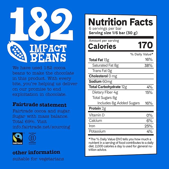 Tony's Chocolonely 70% Dark Chocolate Bar - Dark Belgium Chocolate, No Artificial Flavoring, Fairtrade & B Corp Certified - 6.35 Oz, 4 Bars