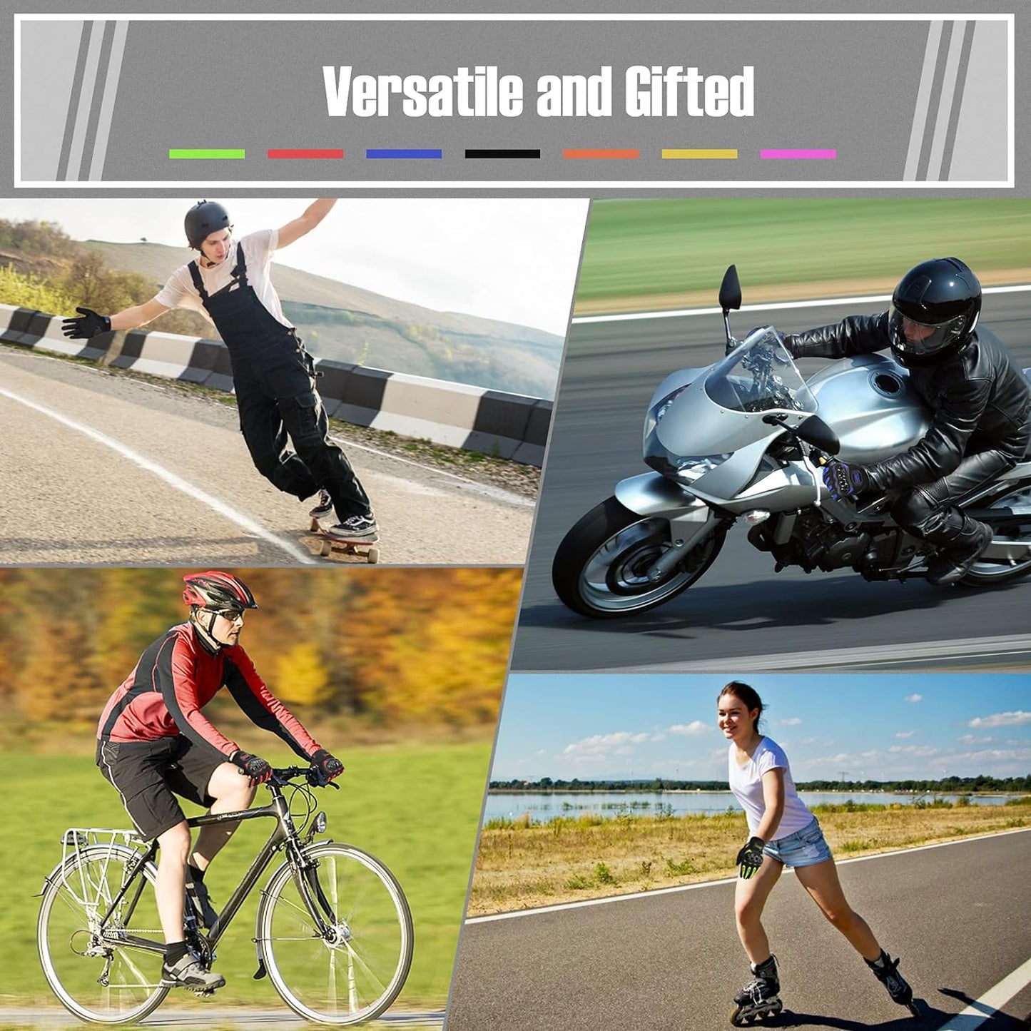 COFIT Motorcycle Gloves Breathable, Touchscreen Motorbike Gloves Anti-Slip with Good Grip Hard Knuckles Protection for Men Women Motocross, BMX ATV MTB Cycling, Road Racing - Red M