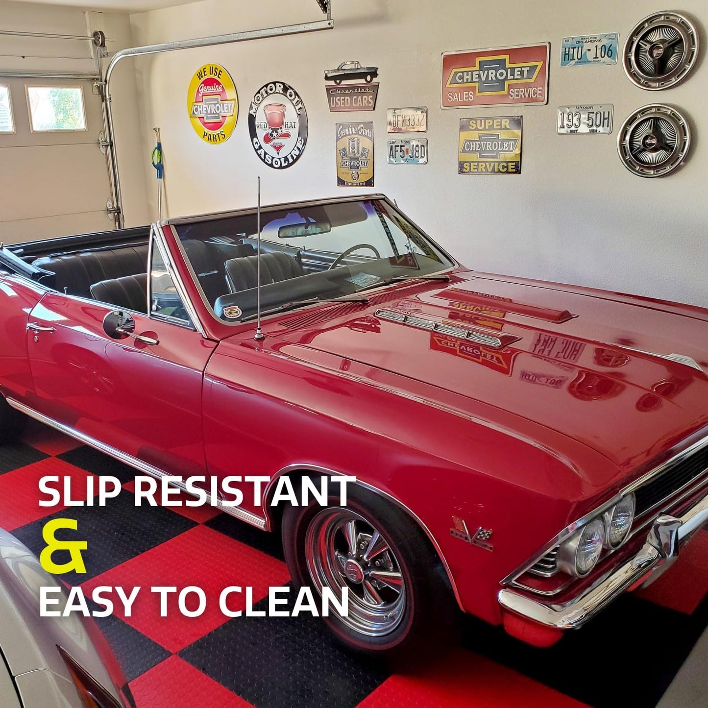 Big Floors GarageDeck Coin Pattern, Durable Copolymer Interlocking Modular Non-Slip Garage Flooring Tile (Beige, 48 Pack of 12 x 12" Tiles)