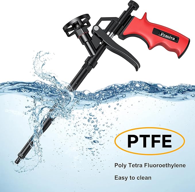Preciva Foam Gun, Professional Foaming Gun Heavy Duty PU Expanding Foam Gun Caulking Gun Spray Application Applicator for Caulking, Filling, Sealing, Home and Office Use