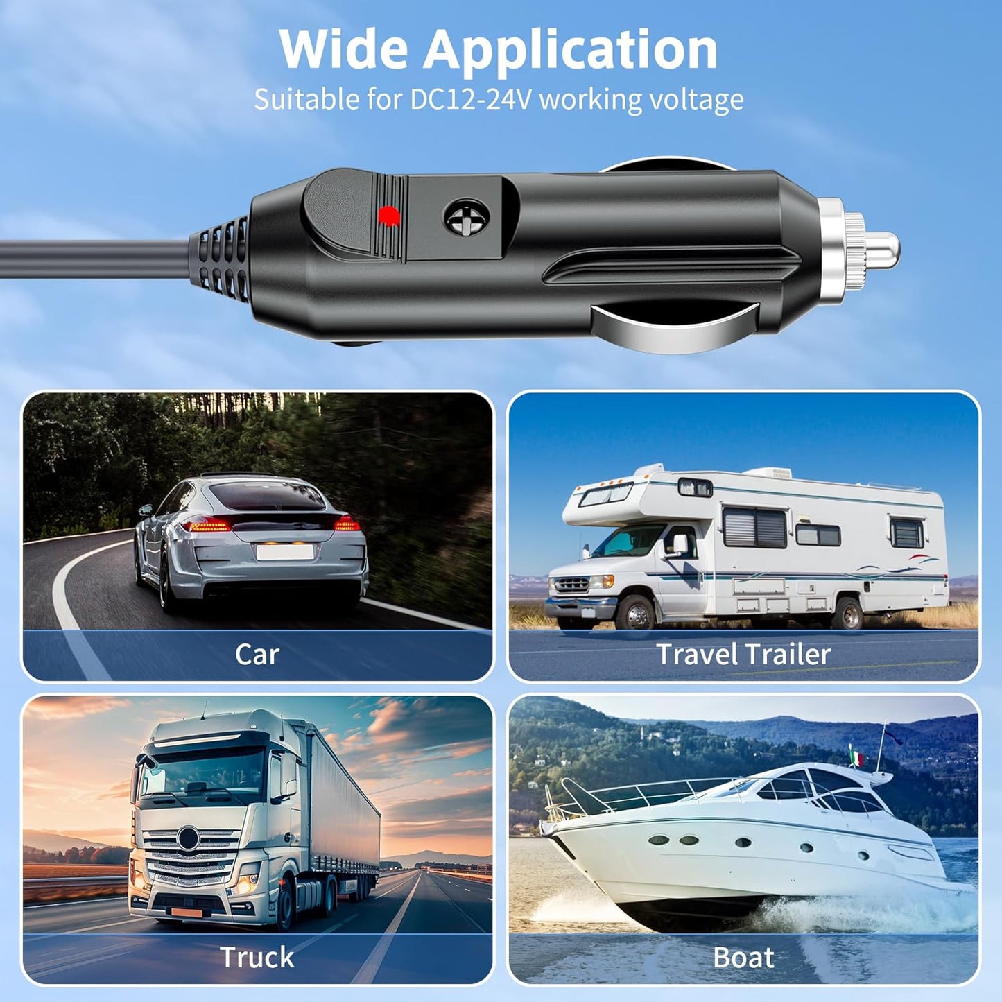 Starlink Mini Cable 12V 24V Car Adapter 10FT/3M Cigarette Lighter to DC Cord Replacement DC Power Cable 18AWG for Starlink Charging Cord Waterproof