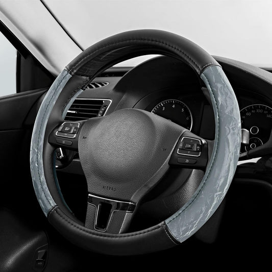 PIC AUTO Steering Wheel Cover, Silk Grain Leather Car Steering Wheel Protector, Comfortable Grip, Universal 14.5-15.5 Inch Anti-Slip Steering Wheels Accessories for Men & Women (Gray)
