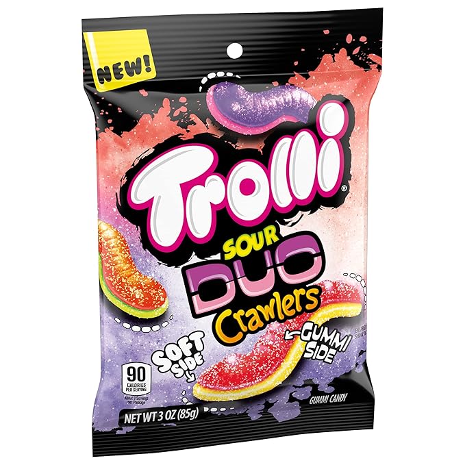 Trolli Sour Brite Duo Crawlers Candy, 3 Ounce Bags (Pack of 12)