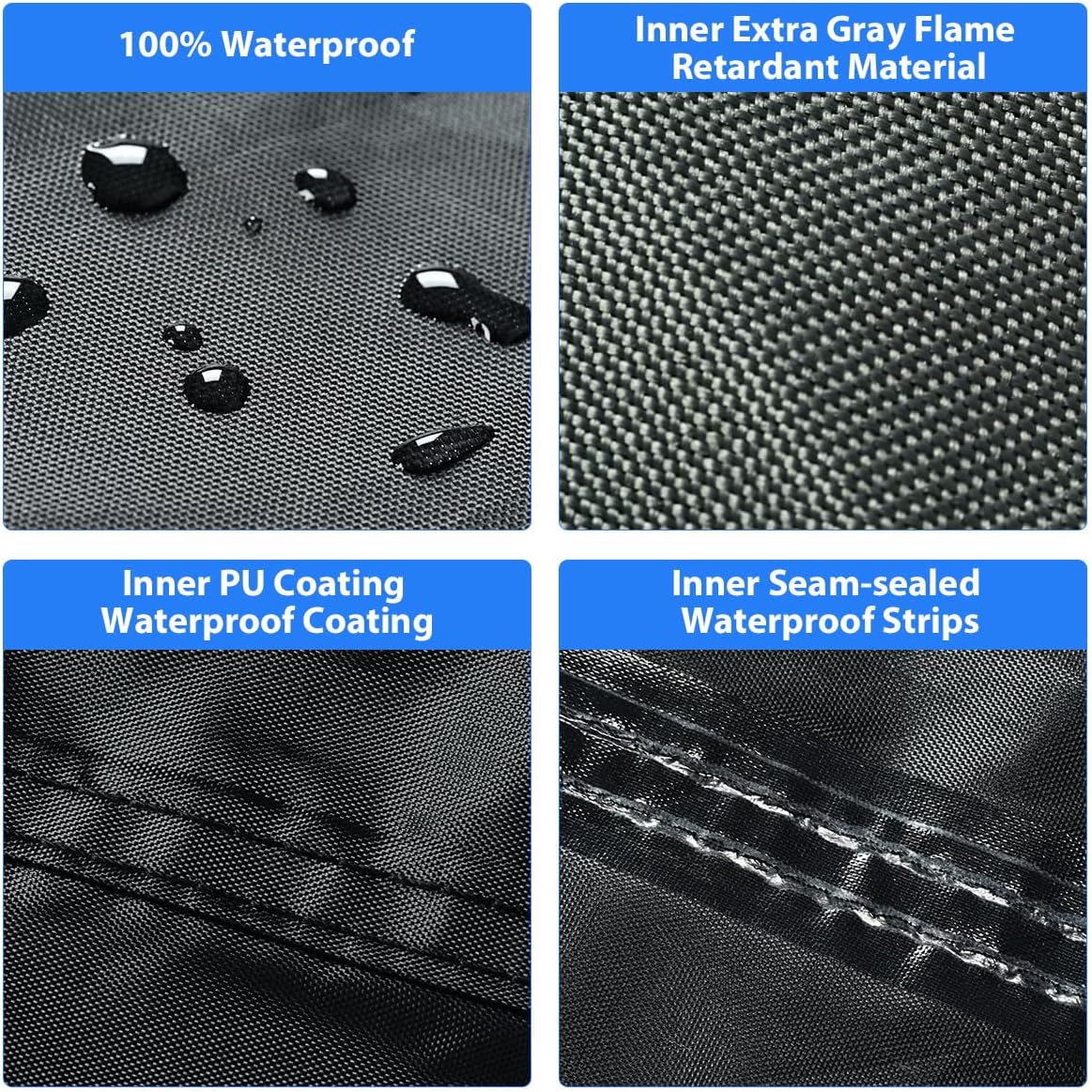 Motorcycle Cover All Season Waterproof Scooter Cover with Lock Holes and Inner Flame Retardant Cloth, Outdoor Motorcycle Cover Sun Rain Uv Protection Motorbike Cover Fits up to 90 inch Length Motors