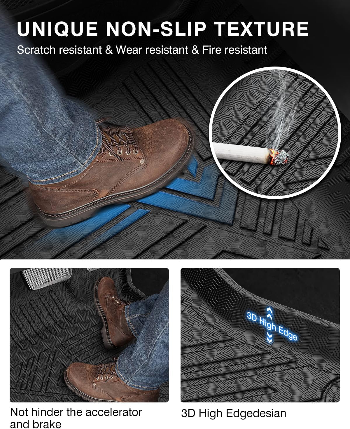 Powerty Floor Mats & Cargo Liner for 2019-2024 Subaru Forester Accessories Cargo Mats TPE All Weather Floor Liners Heavy-Duty Trunk Liners Trunk Mat 3PCS