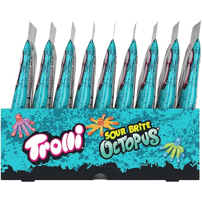 Trolli Sour Brite Octopus, Sour Gummy Candy, 6.3 Ounce (Pack of 8)