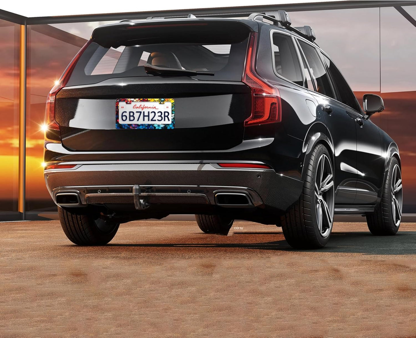 Marble Flowers License Plate Frame Colorful Floral Pattern License Plate Holders Funny Stainless Steel Auto Accessory Bracket 2 Hole with Screws Universal Us Car License Plate Frames 6x12 Inch