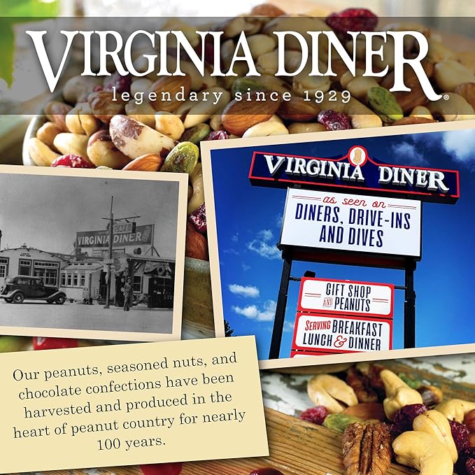 Virginia Diner - Gourmet Natural Extra Large Butter Toasted Virginia Peanuts, 18 Ounce Tin
