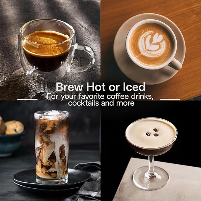 De'Longhi Dedica Duo Compact Espresso Machine - Cold Brew Coffee Maker with Milk Frother Wand- for Espresso, Hot & Iced Coffee, Cappuccinos, Lattes & Home Barista Brewing, Vanilla