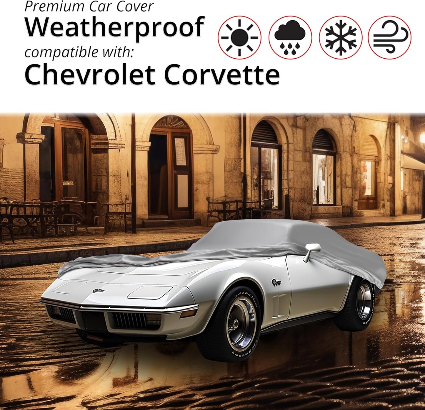 Car Covers Weatherproof Max Car Cover & Warranty Compatible with Chevrolet 1962-1967 Corvette Sting Ray- Outdoor Cover Theft Cable Lock Car Accessories Better Than Waterproof