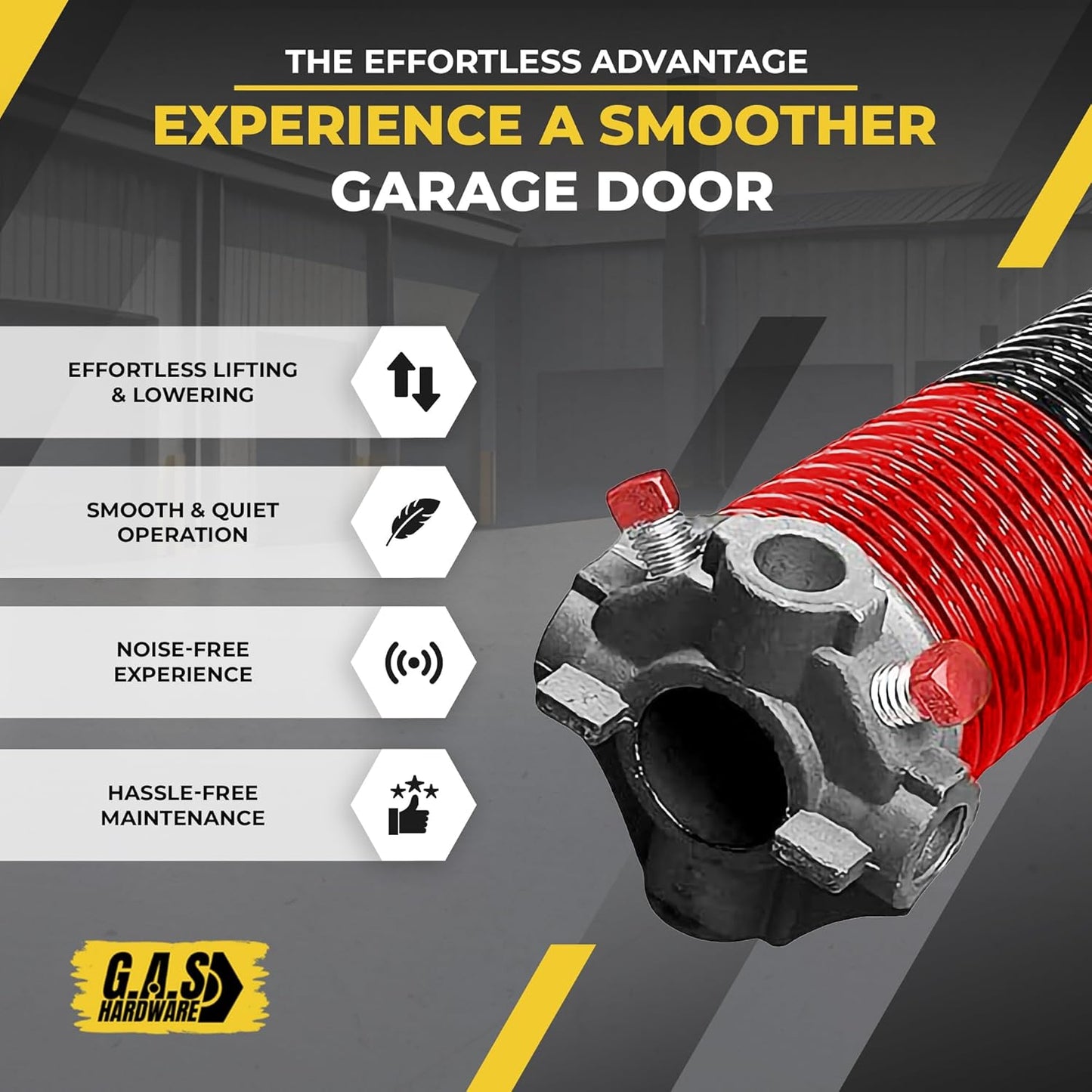 Garage Door Torsion Spring 225x1.75x29 Includes 1” Steel Bearing, Non-Slip Gloves, and Winding Bars for Left and Right Side of Garage Door Precision E-Coating 5-Year Warranty Min. 30,000 Cycles (Pair)