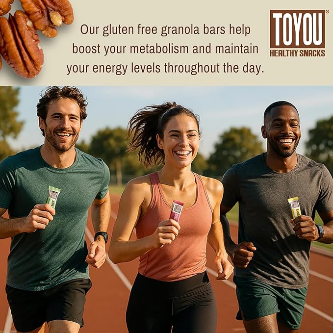 ToYou Chewy Fruit and Nut Bars - Healthy Protein Snacks | Apple Pecan - 1.41 Ounce (Pack of 12) | Soft Chewy, Vegan, Fiber-packed Granola Bars for Adults and Kids, Made with Natural Ingredients