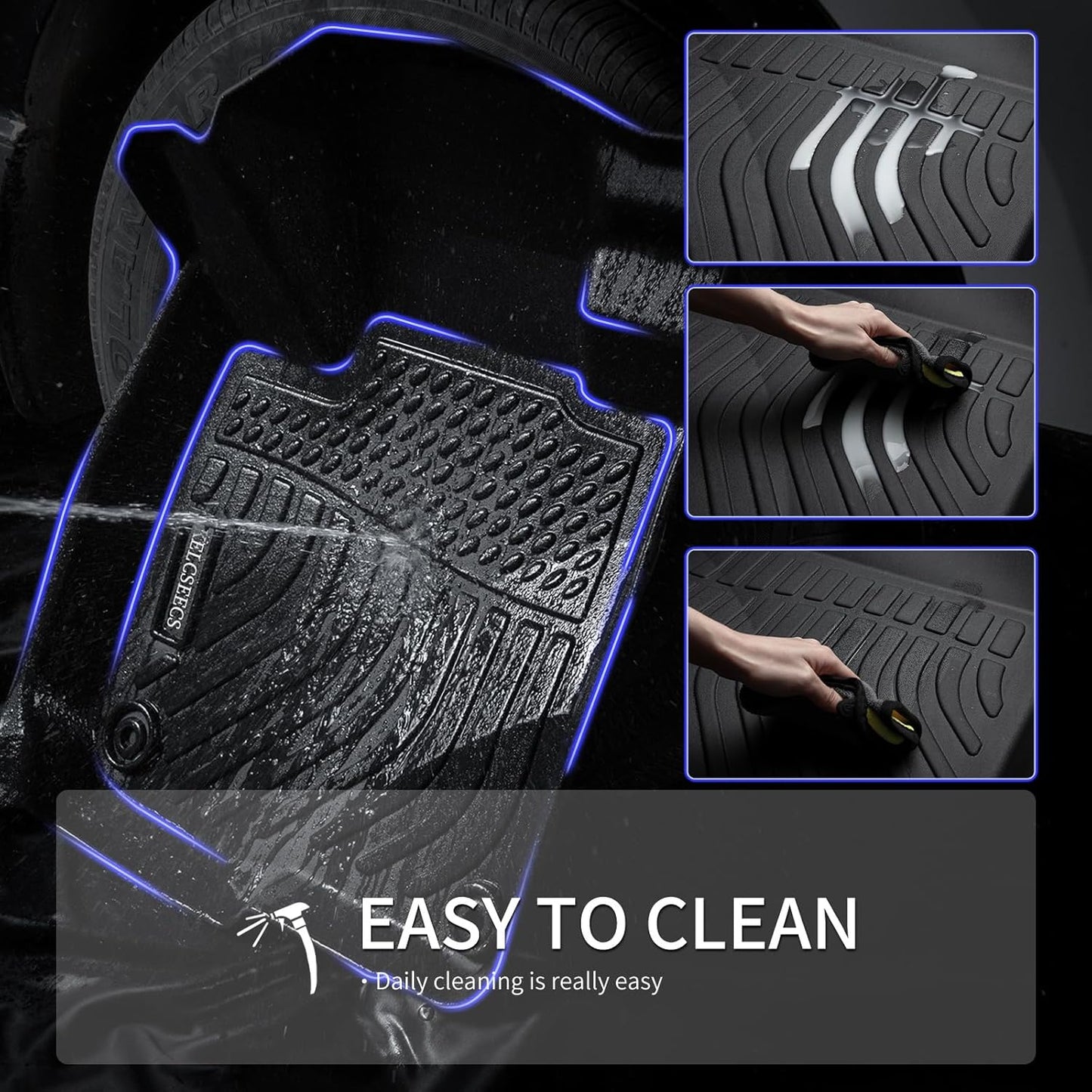 KELCSEECS Floor Mats & Cargo Liner Custom for Hyundai Ioniq 5 2025 Movable Center Console (Sliding Center Console) All Weather Car Mat TPE Floor Liners Ioniq 5 Accessories Trunk Mat