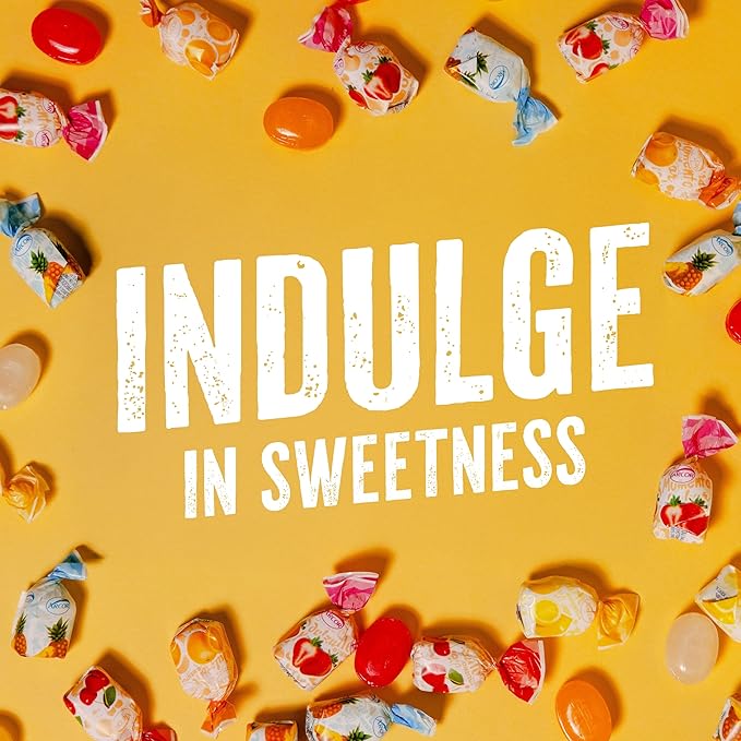 Assorted Fruit Hard Candy Individually Wrapped by Cambie, 12 lbs of Fruit Candy with a Deliciously Sweet Hard Exterior with a Soft, Decadent Filled Center