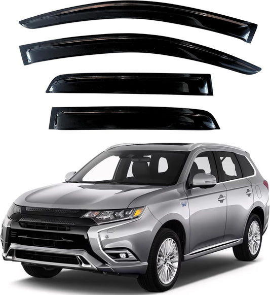 KPY Window Visor Compatible with Mitsubishi Outlander Sport & RVR 2011-2024, 4PC Rain Guard Side Window Vent Deflectors Tape-On Style, 2012 2013 2014 2015 2016 2017 2018 2019 2020 2021 2022 2023 2024