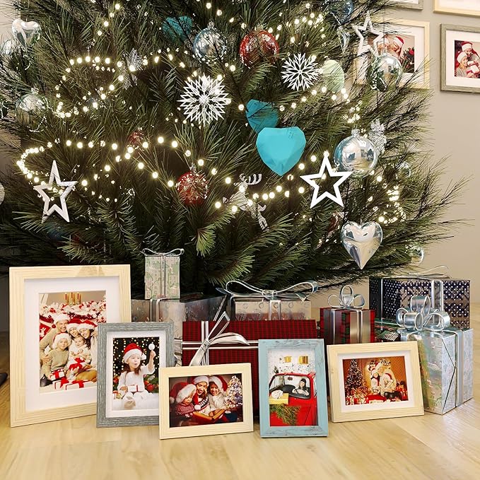 KINLINK 12x16 Picture Frame Wood Grain, 16x12 Photo Frames with Plexiglass for 11x14 Picture with Mat or 12x16 Without Mat, Perfect for Art Wall Gallery and Tabletop Display 12 x 16 frame Set of 6