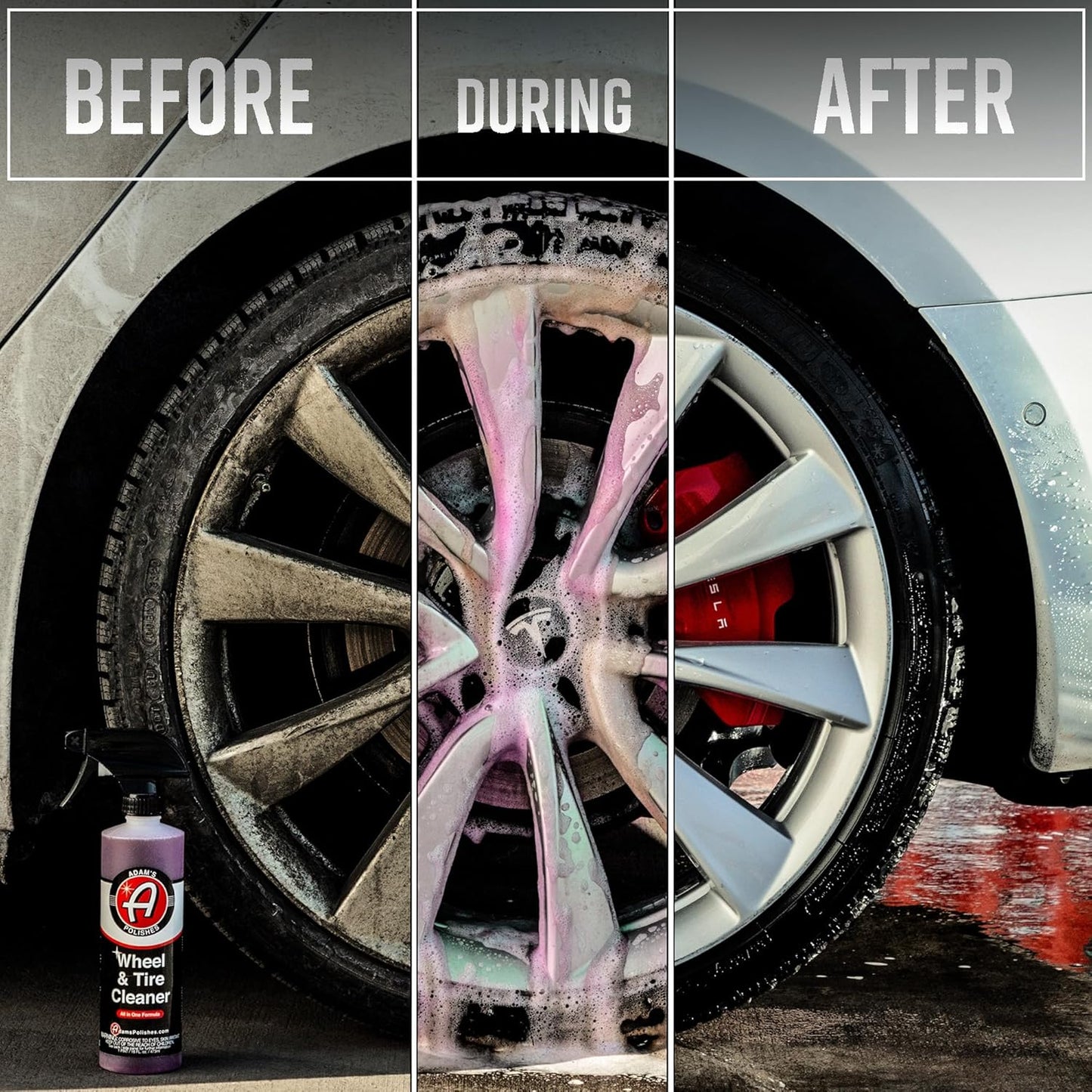 Adam’s Wheel & Tire Cleaner Combo - Professional All In One Tire, Wheel, Rim, Barrel, Rubber, Well Cleaning Spray for Car Washing & Auto Detailing - Safe On Most Rim Finishes
