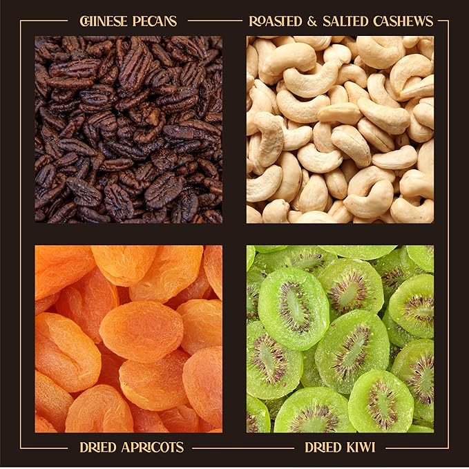 Variety Dried Fuit and Nuts Gift Basket, Nut Platter, Easter Gift Basket, Gift Box for Birthday. Anniversary, Get Well Gift, Gift for Him, Her and Family, Snackberry (6 Pack)