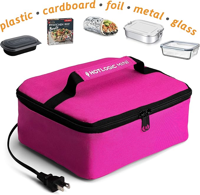 HOTLOGIC Mini Portable Electric Lunch Box Food Heater - Innovative Food Warmer and Heated Lunch Box for Adults Car/Home - Easily Cook, Reheat, and Keep Your Food Warm