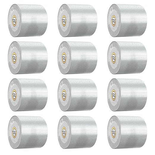 T.R.U. Jewelry T.R.U. Waterproof Aluminum Butyl Silver Tape Roof Leak Patching: Ideal for RV Repair, Glass, Air Mattress Patch, Window Caulking, Boat Sealing. 4” (100mm) X 5.55 Yds (16.7’). 12 Rolls