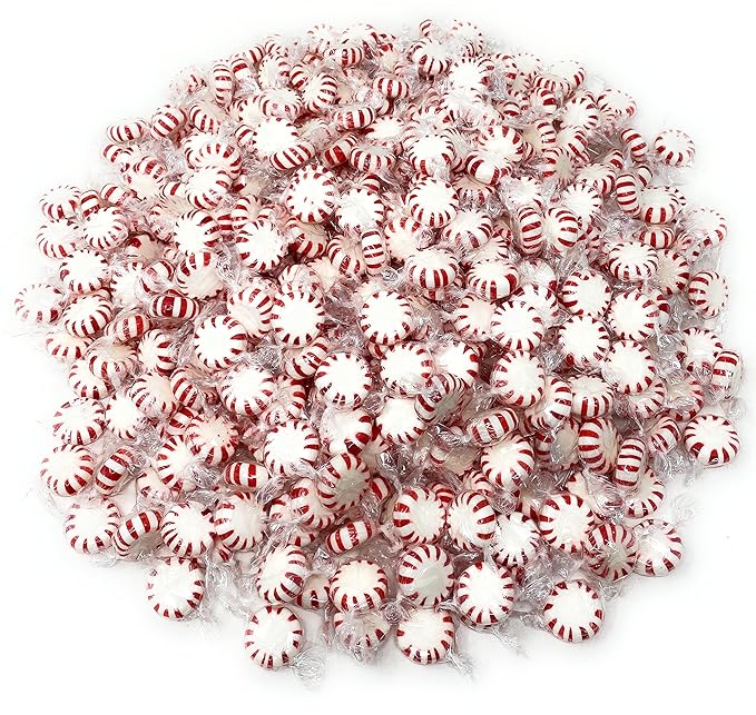 American Old Fashioned Peppermint Starlights Mints Hard Candy Discs Individually Wrapped Bulk 6 Lb's 450+ pcs (96-Oz)
