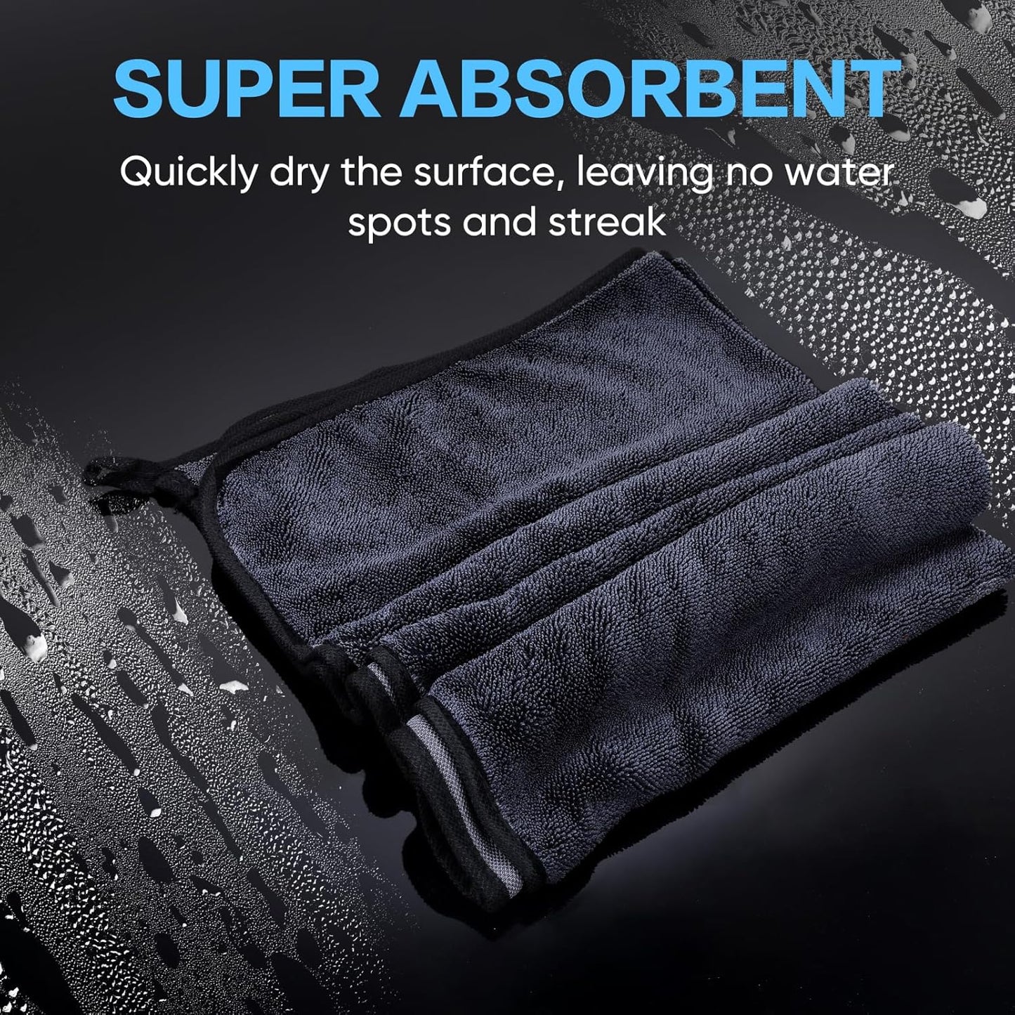 Shiny Wipes Shower Cleaning Cloth, Ultra Absorbent Car Drying Towel, 4 Pack 16 x 24 inch Microfiber Cleaning Cloth for Car, Bath & Househood