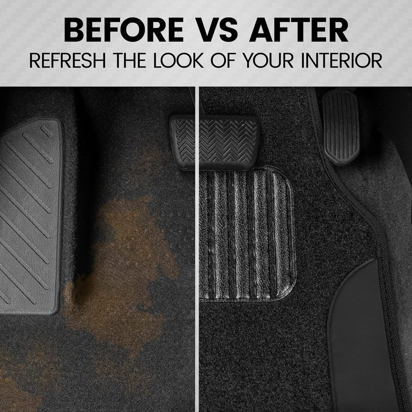 Click to see full view  Ask Rufus  Can it be trimmed?   Is it waterproof?   Does it have a non-slip bottom?   Ask something else BDK Auto MT-202-BK: Carpet Vinyl Mats 4Pc/Black