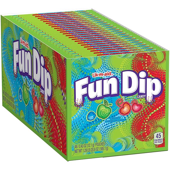 Wonka Fun Dip, Assorted Flavor Party Pack, 0.43 Ounce Packets (48 Count)
