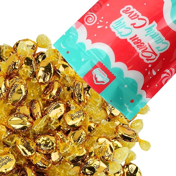 Traditional Butter Caramel Hard Candy Bulk - Werther Original Creamy Caramel Hard Candies, by Queen City Candy Cave (1 Pound)