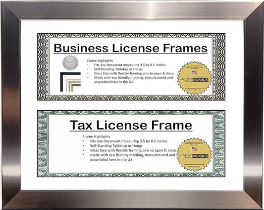Creative Picture Frames Candy License (Sainless Steel-White Mat, Double License)