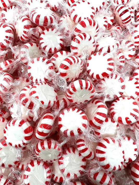 American Old Fashioned Peppermint Starlights Mints Hard Candy Discs Individually Wrapped Bulk 3 Lb's 200+ pcs (48-Oz)