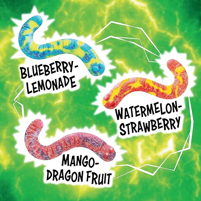 Trolli Electric Crawlers, Sour Gummy Candy, 4.25 Ounce Bags (Pack of 24)