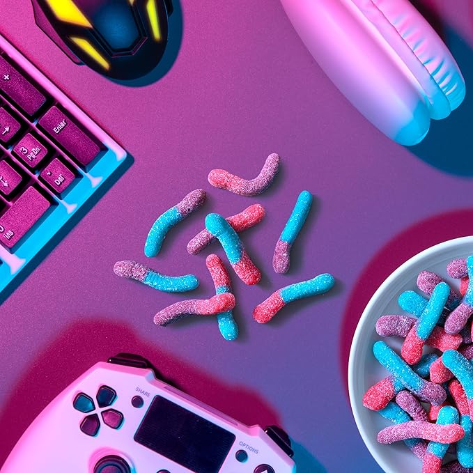 Trolli Sour Brite Crawlers, Very Berry, Sour Gummy Worm Candy, 5 Pound Bulk Bag